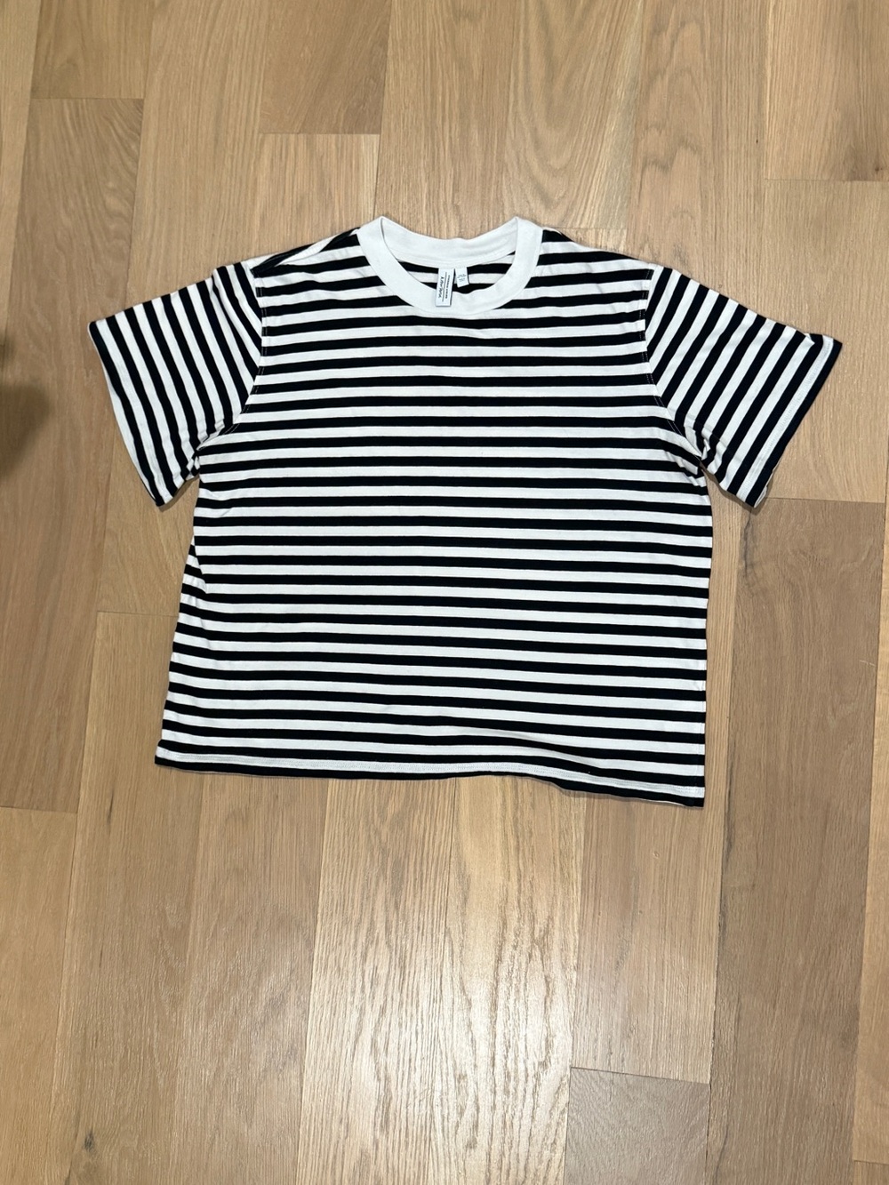 & Other Stories Black and White Stripe Short Sleeve Tee